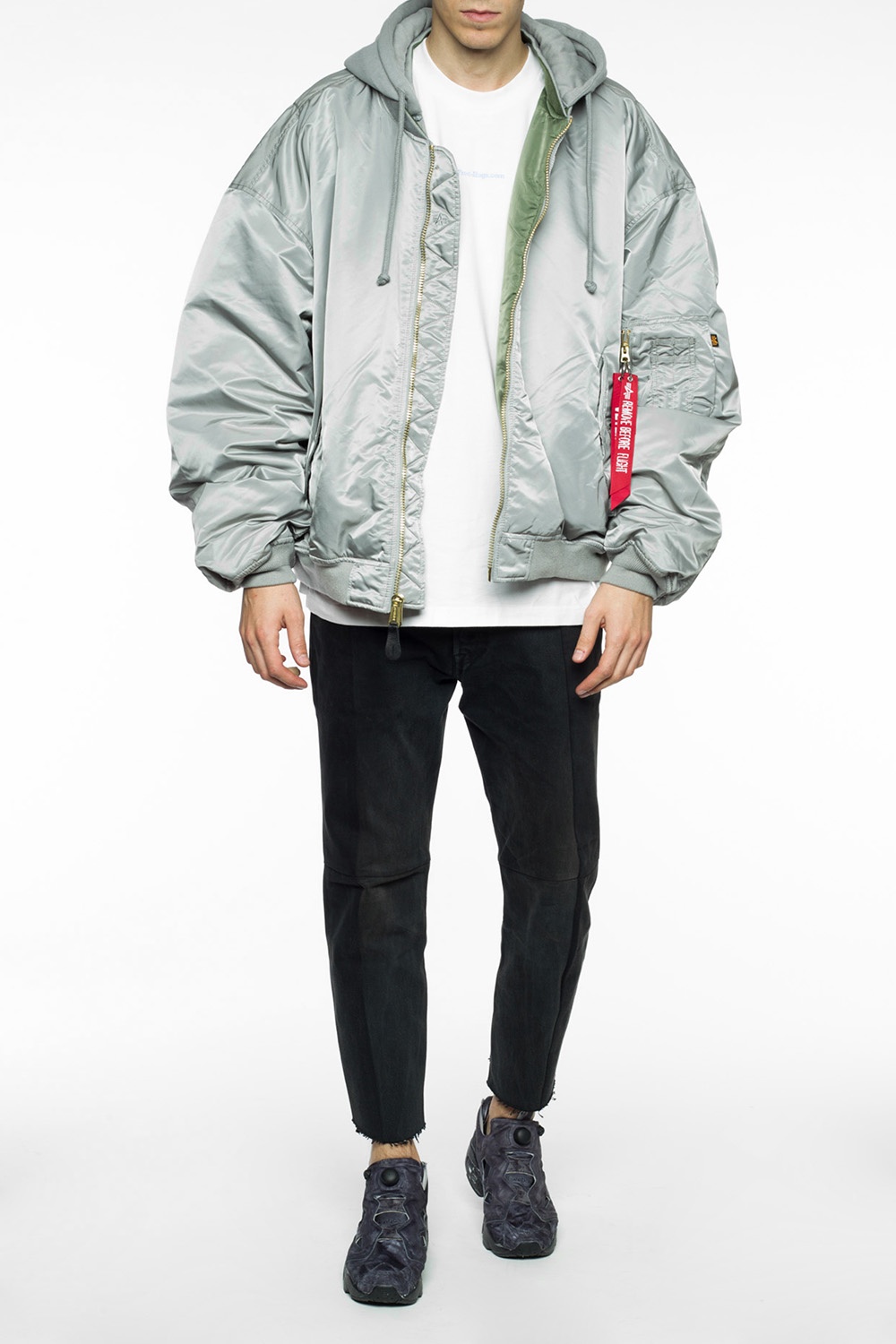 Grey Reversible oversize bomber jacket VETEMENTS - Vitkac Canada